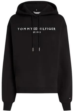 Tommy Hilfiger Damen Hoodie mit Logo, Schwarz (Black), S