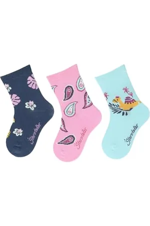 Sterntaler Socken 3er Pack Gepard, Ornamente und Kamel - Babysocken für Mädchen im 3er Pack - Babysocken mit Motiven - Socken für Babys im Set - , 22