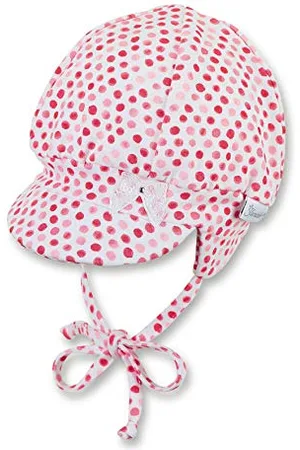 Sterntaler Ballonmütze für Mädchen mit Bindebändern, Ohrenklappen und Pünktchenmuster, Alter: 1-2 Monate, Größe: 35, Weiß