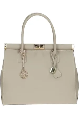 Caprice Damen Henkeltasche aus Leder Mittelgroß, Beige