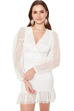 Trendyol Damen Mini Wrapover Regular Dress, , 36