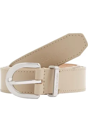 Calvin Klein Damen Gürtel Ck Must Metal Loop 2.5 cm Ledergürtel, Grau (Silver Mink), 120 cm