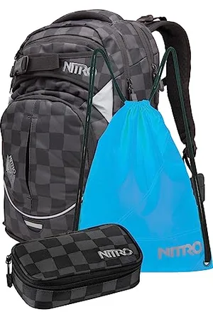 Nitro Superhero, Schulrucksackset, Rucksack, Backpack, abnehmbarer Hüftgurt, robuste Bodenplatte, Thermotasche, Laptopfach, Turnbeutel & Pencil Case XL
