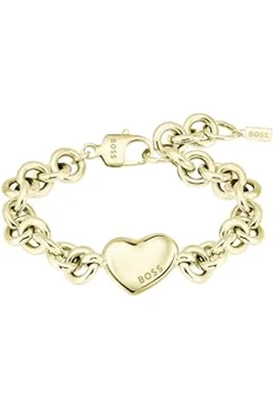 HUGO BOSS Jewelry Gliederarmband für Damen Kollektion HONEY LOVE in Gelbgold mit einem Herz-Anhänger - 1580639