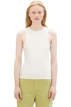TOM TAILOR Damen Basic Top mit Rippstruktur, , M