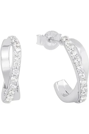 Amor Creolen 925 Sterling Damen Ohrschmuck, mit Zirkonia synth., 1,6 cm, , Kommt in Schmuck Geschenk Box, 9610150