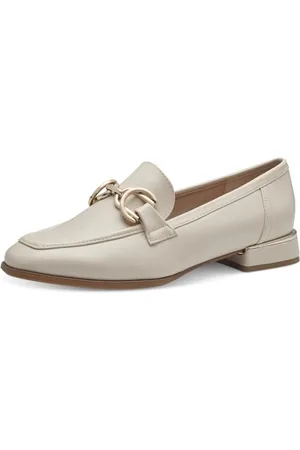 Marco Tozzi Damen Loafer mit Absatz Elegant Vegan, Beige , 37 EU