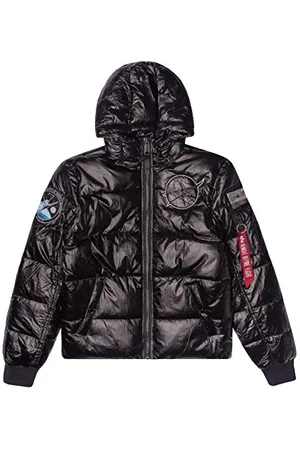 Alpha Industries Damen Hooded Puffer NASA Wmn Winterjacke, Black, XL