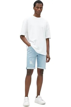 Koton Men Denim Shorts Bermuda Folded Cuff Detailed Buttoned Cotton