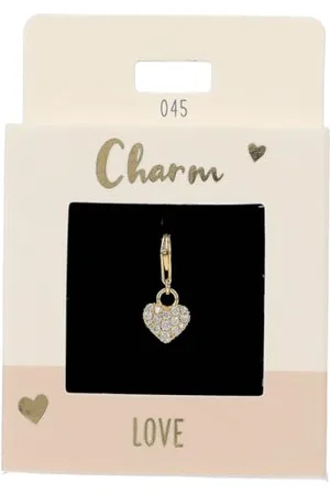 Depesche 11785-045 Charms Express yourself - Anhänger für Halsketten und Armband, Herz, vergoldet, als kleines Geschenk