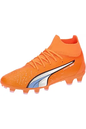 PUMA PRO FG/AG JR Fussballschuh, Ultra ORANGE White-Blue Glimmer, 34 EU