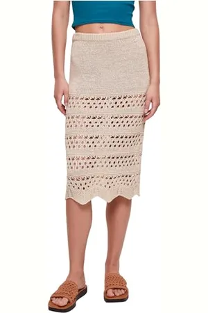 Urban classics Damen TB5496-Ladies 3/4 Crochet Knit Skirt Rock, , XL