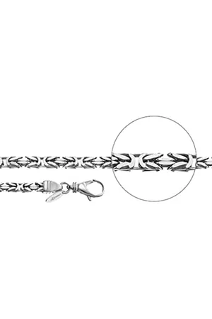 Der Kettenmacher Damen Halskette Königskette Diamantiert aus Sterlingsilber in der Farbe , Länge: 55cm, KÖ2-55S