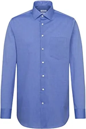 Seidensticker Herren Regular Bügelfrei Kent Langarm Business Shirt, , 47 EU