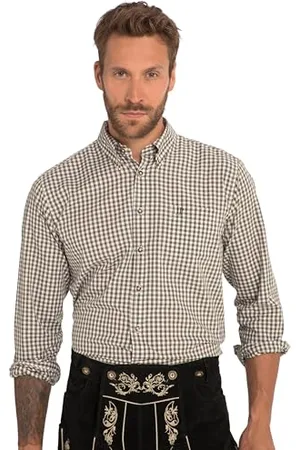 JP 1880 Herren große Größen Menswear L-8XL Karohemd, Trachten, Langarm, Buttondown-Kragen, Modern Fit, bis 8 XL 7XL 748509120-7XL