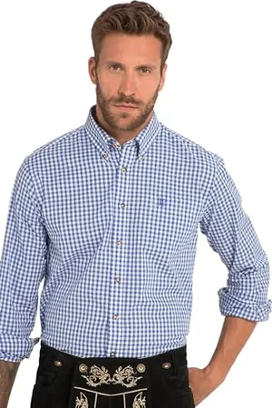 JP 1880 Herren große Größen Menswear L-8XL Karohemd, Trachten, Langarm, Buttondown-Kragen, Modern Fit, bis 8 XL 7XL 748509755-7XL
