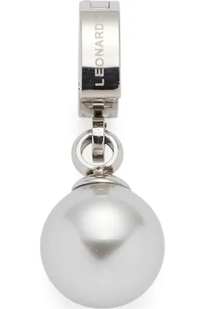 Leonardo Anhänger Clip & Mix Coco grey, Ketten-Anhänger aus silberfarbenem Edelstahl, graue Imitations-Perle, Schmuck Geschenk für Frauen, 024369