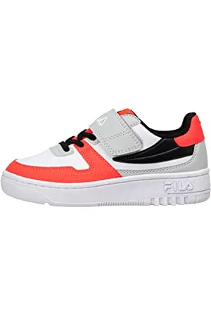 Fila FXVENTUNO Velcro Kids Sneaker, Gray Violet-Fiery Coral, 29 EU