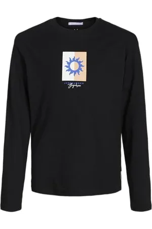 JACK&JONES JUNIOR Jungen JORMARBELLA Branding Tee LS Crew N JNR Langarmshirt, Black, 140 cm