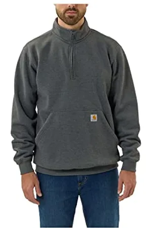 Carhartt Herren-Sweatshirt mit Stehkragen und mittelschwerem Viertelreißverschluss, lockere Passform, , XXL
