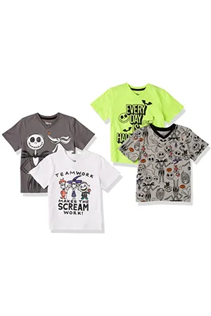 Amazon Disney | Marvel | Star Wars Jungen Kurzärmelige T-Shirts mit V-Ausschnitt, 4er-Pack, , 9 Jahre