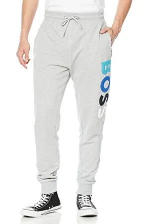 HUGO BOSS Herren Secolourfleece Jogginghose aus Baumwoll-Terry mit Fleece-Logo Hellgrau L