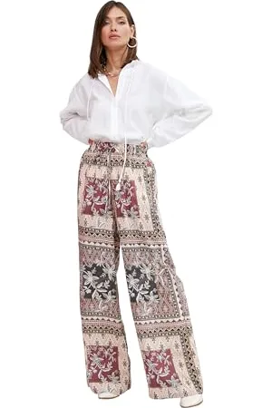 Koton Women Relax Fit Drawstring Pocket Detail Wide Leg Trousers