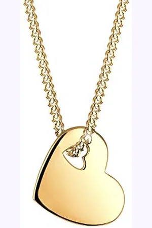 Elli Halskette Damen Herz Symbol Cut Out in 925 Sterling Silber vergoldet