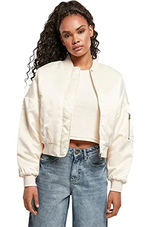 Urban classics Damen TB4542-Ladies Short Oversized Satin Bomber Jacket Jacke, , XS
