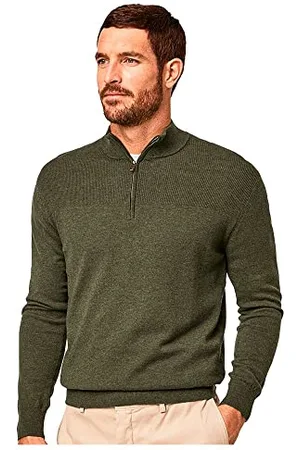 Hackett Herren Rib Detail Hzip Pullover, , 3XL