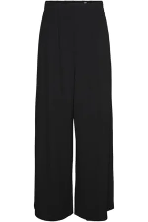 VERO MODA Damen Vmliva Xhw Super Wide Pants Stoffhose, Black, M / 30L