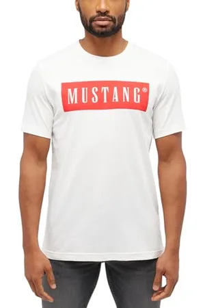 Mustang Herren T-Shirt Austin - Regular Fit S-3XL Weiss Schwarz Gün Baumwolle, Größe:XL, Farbe: