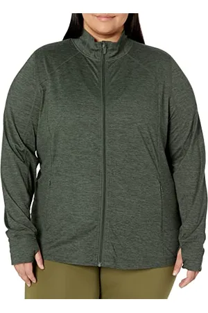 Amazon Damen Jacke aus Angerautem Tech-Stretch mit Langem Reißverschluss (Erhältlich in Übergröße), , XXL Große Größen