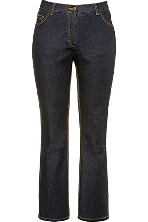 Ulla Popken Damen Marie, Bootcut, Comfort tailleband, 5-pocket Bootcut Jeans, Blau (Dark Denim 93), 42W / 32L