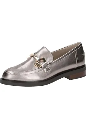 Caprice Damen Slipper aus Leder mit Blockabsatz, Metallisch ( .), 37.5 EU