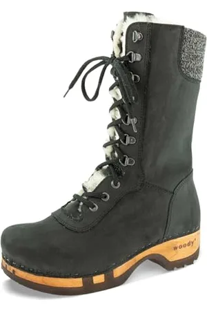 Woody Damen Rosanna Clog Stiefel, Nero, 40 EU
