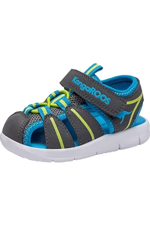 KangaROOS Unisex Kinder K-tiffy Sandale, Steel Grey/Lime, 27 EU
