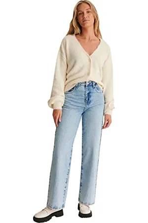 NA-KD Damen Oversized Knitted Cardigan Strickjacke, , L