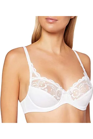 Playtex Bra Woman Essential Elegance Embroidery Underwire Bra x1, White, 95D