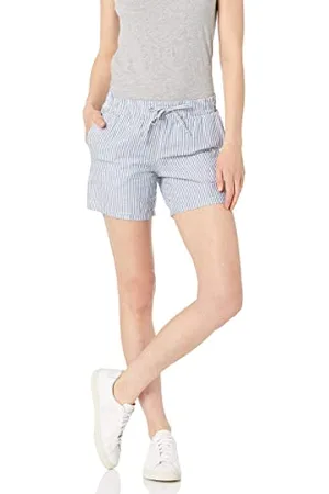 Amazon Damen Shorts aus Leinengemisch mit Zugband und 12,7 cm Innenbeinlänge (in Übergröße erhältlich), , XXL
