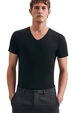 Seidensticker Herren T-Shirt - Regular Fit - Uni - V-Ausschnitt - Kurzarm - Stretch ( 39) XL