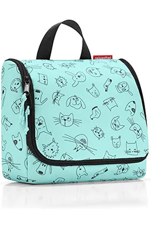 Reisenthel Toiletbag kids WH4062 cats and dogs Kulturbeutel mit 3l Volumen Aufklappbar mit Haken zum Aufh?ngen und Spiegel B 23 x H 20 x T 10 cm
