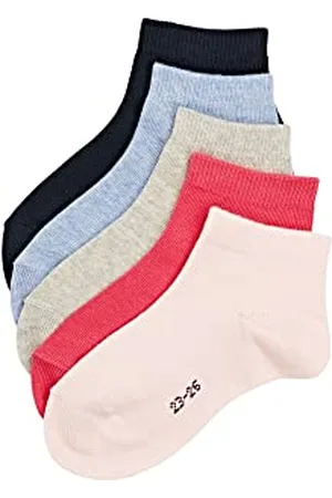 ESPRIT Unisex Kinder Sneakersocken Solid Mix Multipack K Sn Baumwolle kurz einfarbig 5 Paar, , 23-26