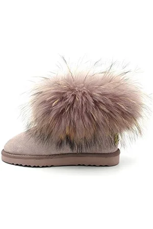 Oog Damen Leder Schlupfstiefel Winter Boots Schneestiefel Outdoor rutschfest Winterschuhe Warm Gefüttert ( , Numeric_37)