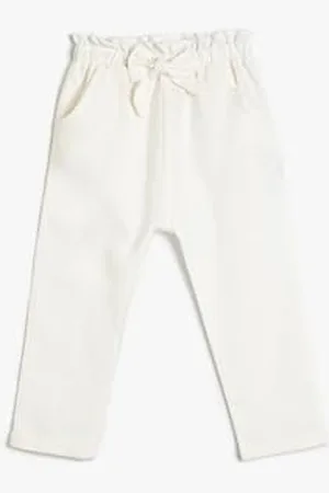 Koton Babygirl Trousers Bowtie Detail Linen Mix Pocket