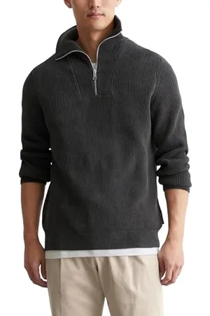 Marc O’ Polo Marc OߴPolo Herren Strickpullover aus Bio-Baumwolle Langarm, Grau (Graphite Grey Melange), XL