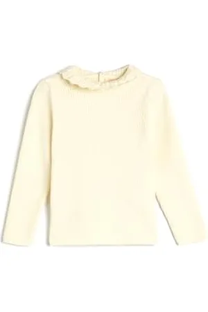 Koton Babygirl Basic Sweatshirt Stand Up Neck Back Button Closure Long Sleeve