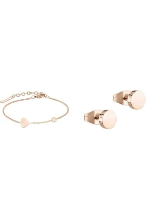 liebeskind LJ-0511-B-20 Damen Armband Herz Edelstahl Rose 20 cm & Ohrringe LJ-0485-E-05 Damen Ohrstecker Edelstahl Rose, Edelstahl Ip Roségold, One Size