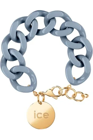 Ice-Watch ICE - Jewellery - Chain bracelet - Artic blue - Kettenarmband mit blaufarbenen XL-Maschen für Frauen, geschlossen mit einer goldenen Medaille (020356)