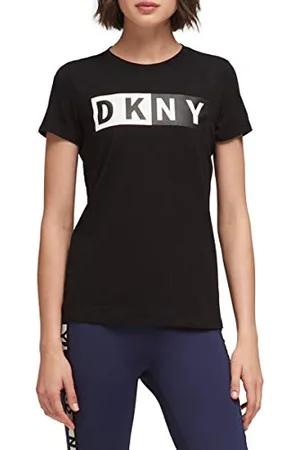 DKNY Damen Split Logo Tee T Shirt, , S EU